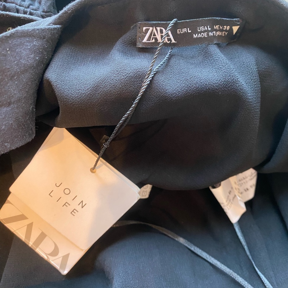 NWT ZARA Linen One Shoulder Crop Top - Picture 5 of 6